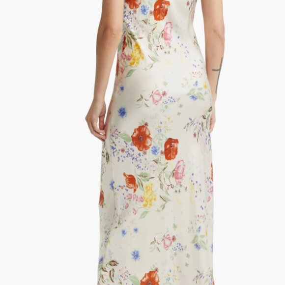 Reformation Floral Strap Silk Aribella Sleeveless Dress - Picture 2 of 6
